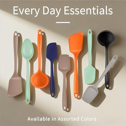 5PCS Silicone Kitchen Utensils Set, Heat Resistant Spatula Set | Cooking Tools Made of Food Grade BPA Free Silicone, Heat Resistant Design Protects Nonstick Cookware for Everyday Meals - color: Black
