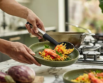 Joseph Joseph Elevate Silicone Solid Spoon, BPA Free, Heat Resistant Non Stick Kitchen Utensil, Weighted Stainless Steel Handle - style: Spoon