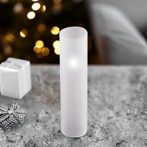WGVI Hurricane Candle Holder Sleeve, W: 2.5", Ht: 14", Frosted Glass Cylinder Open Both Ends, Chimney Tube Shade, 2 Pieces - color: Frosted, size: 2.5x14"H