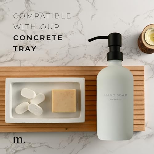 MaisoNovo Soap Dispenser 2-Piece Set | 16.9oz Clear Bottles with Black Plastic Pumps - color: White/Black