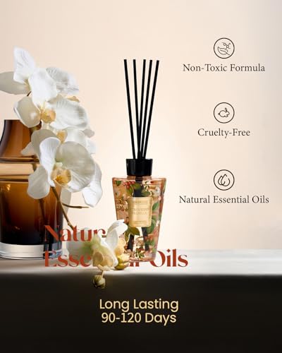 M&SENSE Reed Diffuser, Strawberry Vanilla, 8.79 oz Natural Essential Oil | Non-Toxic Organic, Long-Lasting Fragrance, Ideal for Living Room, Bedroom, Gifts for Women - color: Strawberry Vanilla