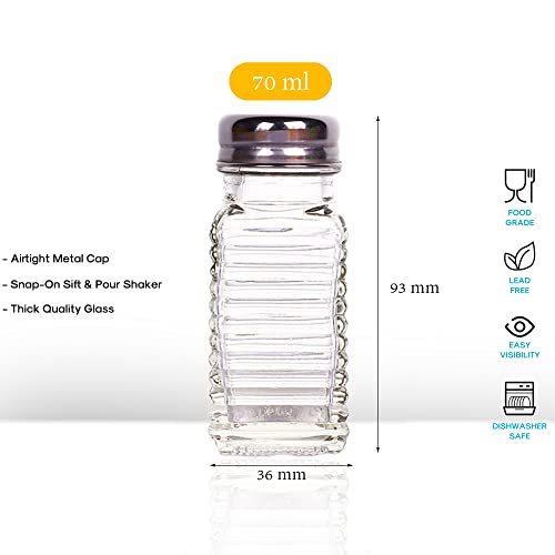1st Choice Salt and Pepper Shakers with Stainless Tops Set of 2 (Striped rectangular Shakers) - style: Striped rectangular Shakers