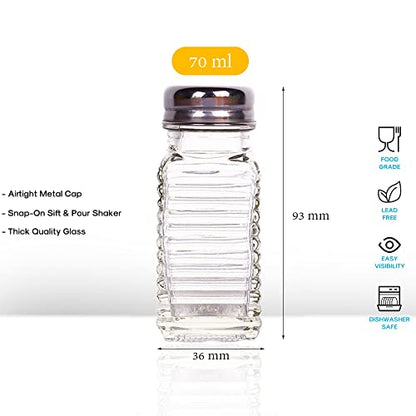 1st Choice Salt and Pepper Shakers with Stainless Tops Set of 2 (Striped rectangular Shakers) - style: Striped rectangular Shakers