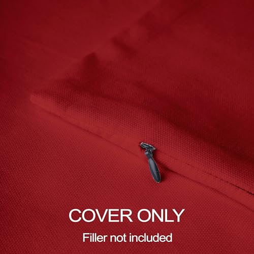 Encasa XO Throw Pillow Covers, Cotton, No Inserts 16"x16" Deep Red | Durable Cotton Canvas | Concealed Invisible Zipper | Ideal for DIY & Embroidery | Living Room & Couch | Set of 2 - color: Deep Red, size: 16" x 16" (Pack of 2)