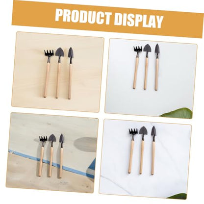 Homoyoyo 18pcs Mini Garden Tools Set for Flower Pots Succulent Plants, Metal Hand Tools with Shovel Rake Trowel, Indoor Gardening Soil Loosening and Transplanting Kit for Plant Care