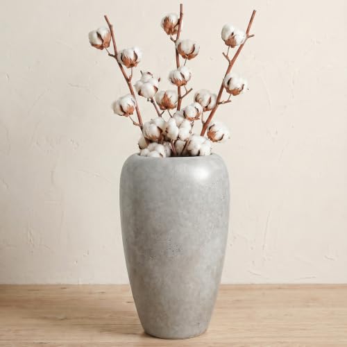 Wide Mouth Large Ceramic Vase, Vintage Grey Decor Vase, 15.7 Inches Tall - color: 15.7”h-vintage Grey