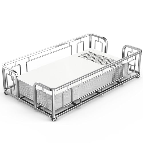 Guest Towel Holder Tray for Bathroom Countertop, Silver Metal | Guest Bathroom, Powder Room & Vanity Use - color: G - Silver Guest Towel Holder Tray, size: Guest Towel Holder