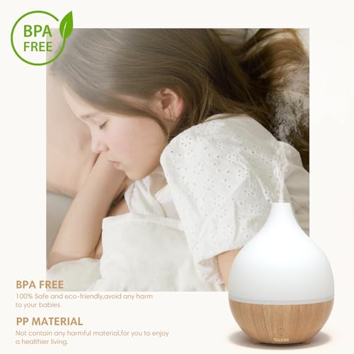 SALKING Essential Oil Diffuser 2 Pack, 100ml Aromatherapy Diffuser for Home | Cool Mist Humidifier with Auto Shut-Off, Ultrasonic Diffusers for Essential Oils, Warm White Lights, Quiet, Bedroom, Office - color: Set of 2