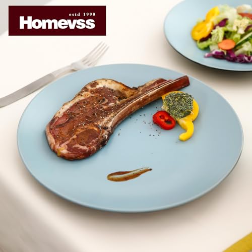 HomeVss Stoneware Two-Tone Colors Life 12pc Dinner Set, Outside Shiny Black + Inside Matte Glaze Turquoise - color: Turquise, size: 12pc Set