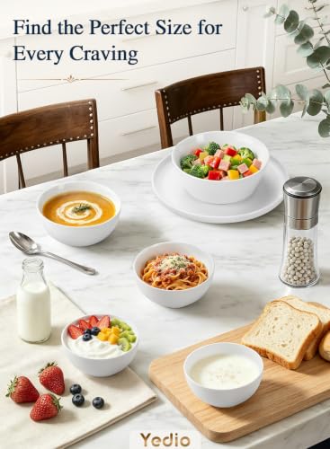 Small Bowls Set, White, 10 oz Porcelain Bowls of 4 | Ceramic, For Kitchen Dessert Rice Side Dish Snack Soup Fruits Cereal Ice Cream, Microwave Dishwasher Freezer Oven Safe - size: 10 OZ(4PCS)