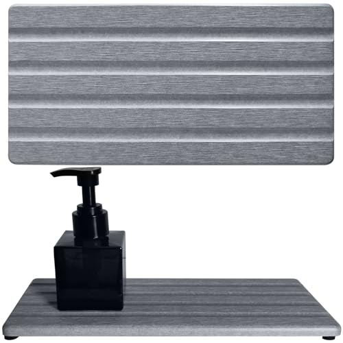 Diatomite Soap Dish Holder Water Absorbing Stone Tray Bathroom Countertop | 2PCS, 11" x 4.7", Fast Drying, Kitchen Sink Organizer, Vanity Tray, Diatomaceous Earth Coaster, Sponge Holder, Sink Caddy - color: Gray, size: 11" x 4.7" (28 x 12cm)