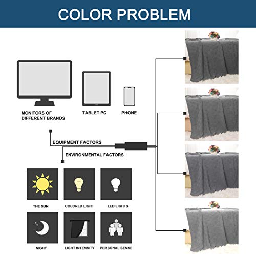 uxcell 100% Cotton Knit Throw Blanket, Cable Decors Grey 47x70 - color: Grey