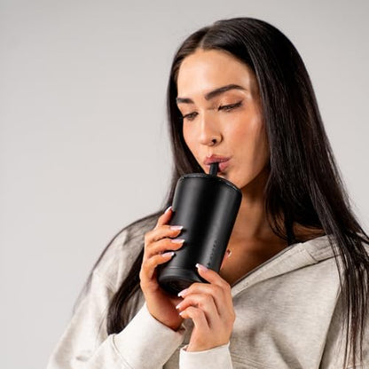 HydroJug Everyday Tumbler 14 oz, Ceramic-Lined Straw Cup, Black - color: Black, size: 14 Ounces