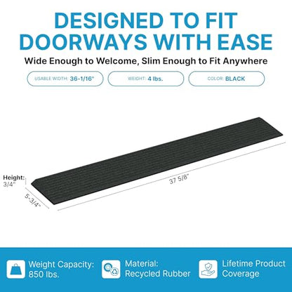 EZ-ACCESS Transitions Angled Entry MAT, Black, .75-in - color: Black, size: 0.75 Inches
