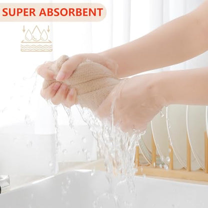 Homaxy 100% Cotton Waffle Weave Kitchen Dish Towels 24-Pack, Beige | 13 x 28 Inches, Ultra Soft Absorbent Dish Towels, Quick Drying Cleaning Towels - color: Beige, size: 13 X 28 - 24 Pack
