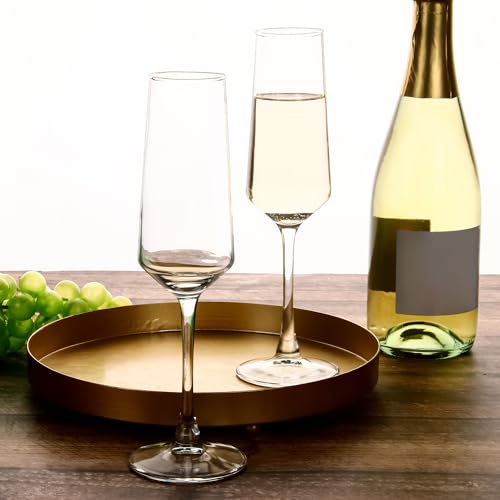 Champagne Flutes Set of 12, 7.5 oz Elegant Champagne Glasses | Clear Champagne Glasses for Champagne, Prosecco, Mimosa, Sparkling Wine