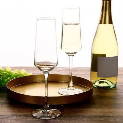 Champagne Flutes Set of 12, 7.5 oz Elegant Champagne Glasses | Clear Champagne Glasses for Champagne, Prosecco, Mimosa, Sparkling Wine