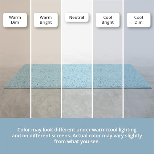 Standard 3pc Set Chenille Bath Mats, Includes 21"x24" U-Shaped Contour Toilet Rug, 21"x34" Inches Bathmat and 1 Toilet Lid Cover, Plush Absorbent Bath Mats Quick Dry, Spa Blue - color: Spa Blue, size: 24"x21", 34"x21" and TLC (Set)