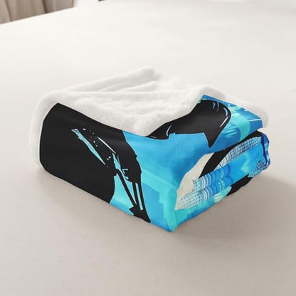 Boys Bmx Blanket Throw Bicycle Motocross Racer Sherpa Blanket Motorcycle Dirt Bike Fleece Blanket For Kids Teen Young Man Extreme Speed Sports Vehicle Fuzzy Blanket Sofa Decor Throw 50"x60" Blue Green - size: Throw( 50"x60")