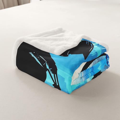 Boys Bmx Blanket Throw Bicycle Motocross Racer Sherpa Blanket Motorcycle Dirt Bike Fleece Blanket For Kids Teen Young Man Extreme Speed Sports Vehicle Fuzzy Blanket Sofa Decor Twin 60"x80" Blue Green - size: Twin(60"x80")