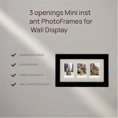 Polaroid Picture Frame Collage 2x3 Instax Mini Film - 3 Openings - size: 10.6×6.3