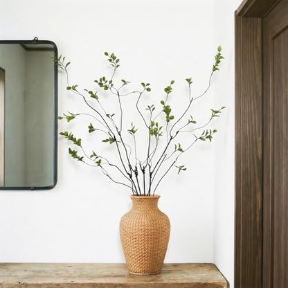 4 Pcs Artificial Greenery Stems Faux Branches for Vase, 37.4 Inch Artificial Eucalyptus Stems for Vase Filler Faux Plants Indoor for Centerpieces Home Decor