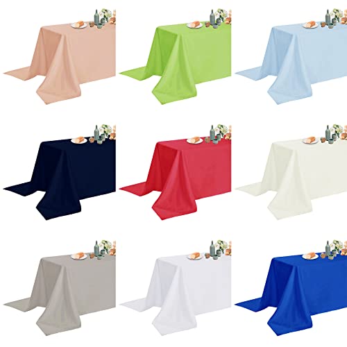 Fokitut 2 Pack Waterproof Rectangle Tablecloth, 90x156 Inch,Stain Resistant and Wrinkle Polyester Table Cloth, Fabric Table Cover for Kitchen Dining, Wedding, Party, Holiday Dinner-Peacock Blue - color: Peacock Blue, size: 90x156''-2pack