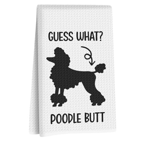 Funny Poodle Dog Kitchen Hand Towels, Black Poodle Decor Gifts for Women | Dog Gifts Hand Towels for Bathroom Kitchen Decor, Christmas Birthday Party Bathroom Decor, Gift for Moving House - color: Poodle Humor