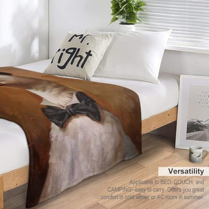 Gentleman Duck 02 Flannel Blankets Fleece Soft Throw Lightweight Plush Gifts for Couch, Bed, Cozy Sofa Plush, Chair, Lovers 30x40in（75x100cm） - color: Style-28, size: 30x40in（75x100cm）