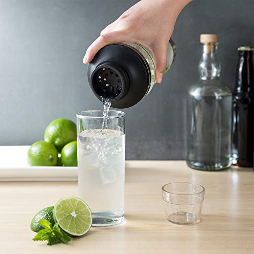 Host All in One Cocktail Shaker Set with Measurements, Reamer, Bottle Opener, Strainer and Jigger for Cold Brew Cocktails, Home Bar, Bartending, Camping, Picnic, Outdoor Party, On the Go, 18 oz - style: All in One Shaker
