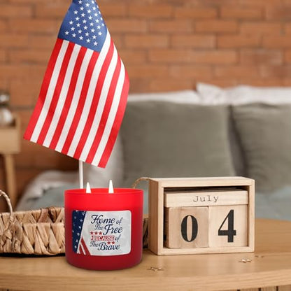 Colonial Candle Home of The Free Because of The Brave Scented Jar Candle, 3 Wick, 14 oz, 60H Burn - Made in The USA - color: Home of the Brave