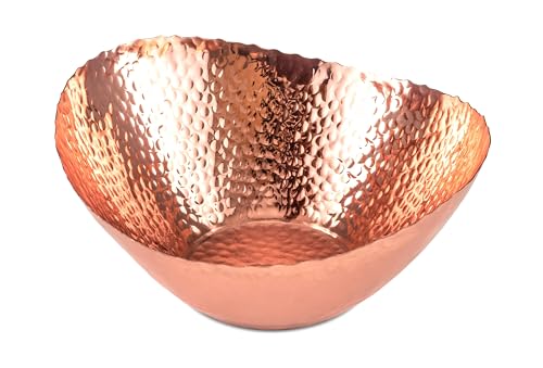Monarch Abode Decorative Bowl for Home Decor – 7.5-Inch Copper Plated Hand Hammered Key Bowls for Entryway Table, Fruit & Potpourri Bowl for Centerpiece, Modern Catch All Key Holder Bowl - color: Copper Plated, size: 7.5 x 6.75 x 3.5
