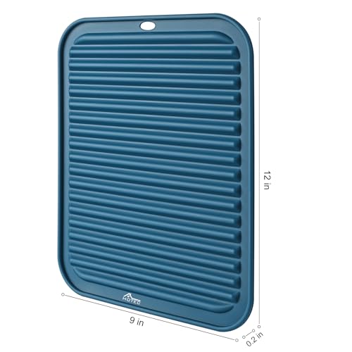 HOTEC BPA Free Silicone Trivets for Hot pots and Pans, 446℉ Heat Resistant for Kitchen Counter Dish Drying Mat, Set of 2 Classic Blue - color: Classic Blue