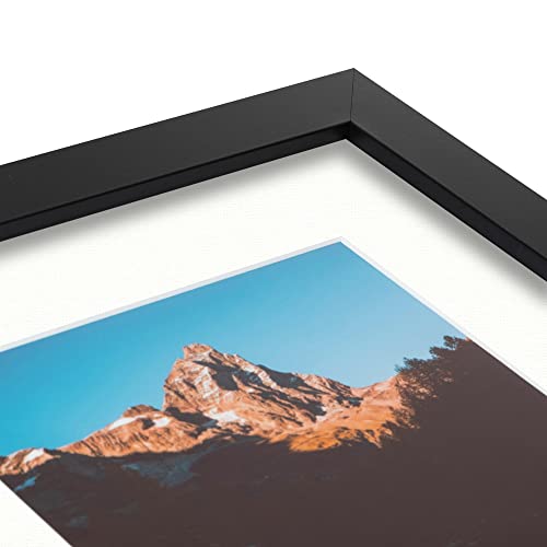 ArtToFrames Collage Photo Frame Double Mat with 1-8x10 and 2-5x7 inch Openings with Black Frame and Fabric White Top Mat - color: Fabric White, size: 1 - 8x10 and 2 - 5x7