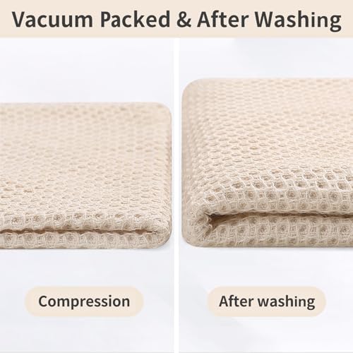 Homaxy 100% Cotton Waffle Weave Kitchen Dish Cloths 10-Pack, Beige | 12 x 12 Inches, Ultra Soft Absorbent Dish Towels, Quick Drying Dish Rags with Hanging Loop - color: Beige, size: 12 x 12 - 10 Pack