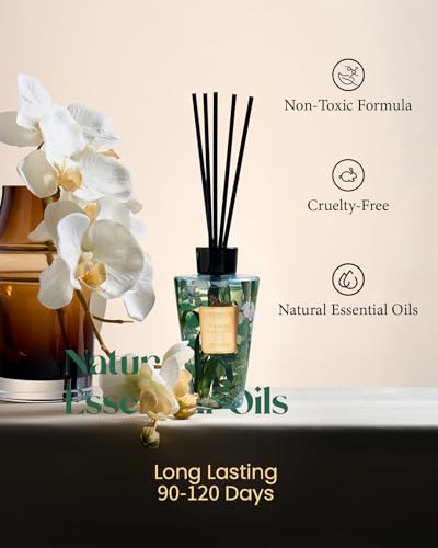 M&SENSE Reed Diffuser Set, Jasmine, 8.79 oz Natural Essential Oil | Non-Toxic Organic, Long-Lasting Fragrance, Ideal for Living Room, Bedroom, Gifts for Women - color: Jasmine