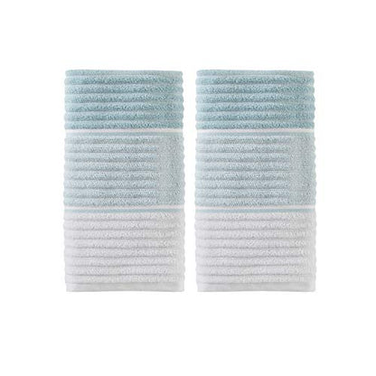 SKL Home Planet Ombre 100% Turkish Cotton Premium 2-Piece Hand Towel Set, 600 GSM, Soft & Absorbent, Aqua - color: Planet Ombre, Aqua, style: 2-Piece Hand Towel Set