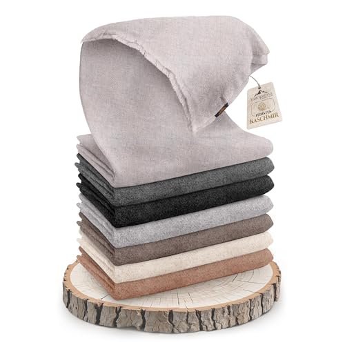 Cashmere Blanket – Hand Woven 100% Pure Wool Throw Blanket, 135 x 270 cm – Plain Cozy, and Soft Blanket for Bed, Sofa, or Couch - Made in Nepal - color: Light Grey