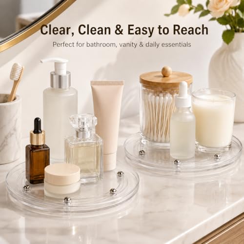 6 Pack 6 inch Small Lazy Susan, Lazy Susan Turntable Organizer, 360 Degree Round Rotating Tray for Spice Rack, Bathroom Vanity, Kitchen Cabinet and Countertop Storage - size: 6 Inch