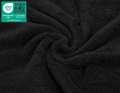 American Soft Linen 100% Cotton Luxury Turkish Towels, 4 PC Washcloth Set | Soft Absorbent Quick Dry OEKO Tex Standard 100 Certificated Durable Machine Washable Premium Hotel Quality - color: Black, size: 13"x13"