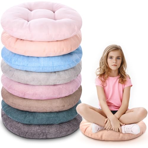Fumete 8 Pcs 16 Inch Floor Cushions Pillow for Kids Bulk Classroom Round Flexible Seating Floor Cushions for Students Home Daycare School Reading Corner Yoga Meditation Picnic (Cloudy Pastel) - color: Cloudy Pastel