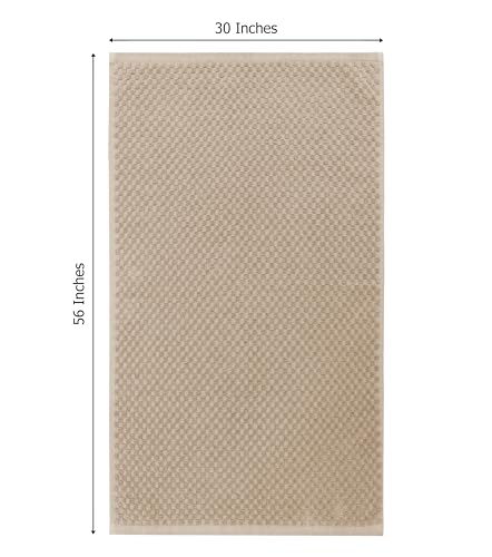COTTON CRAFT Euro Spa Waffle Weave Bath Towels - Set of 4 Linen Towels | Pure 100% Ringspun Cotton Oversized Luxurious Towel Set - Soft Plush Super Absorbent Low Lint Quick Dry - 30 x 56 inches - color: Linen, size: 4 Pack Bath Towel