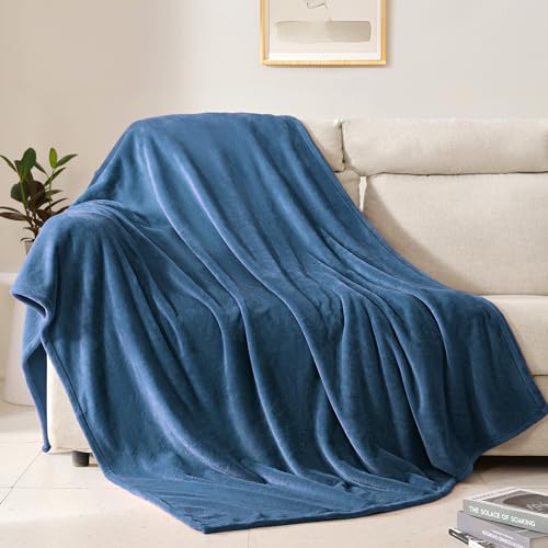 BEAUTEX Fleece Blanket King Size Super Soft Flannel Throw Blanket Lightweight Fuzzy Plush Blanket for Couch Sofa or Bed All Seasons (Dusty Blue, 108" x 90") - color: Dusty Blue, size: King