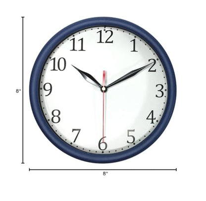 8" Silent Non-Ticking Wall Clock.Decorate Your Bedroom, Living Room, Kitchen or Office with Stylish Wall Clock