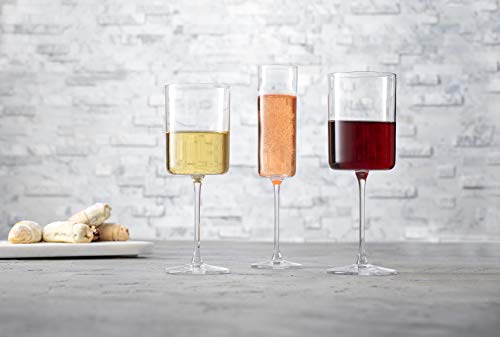 JoyJolt Claire 14oz Red Wine Glass Set, Large Wine Glasses Set of 2, Elegant Crystal Wide Rim Stemware, Modern Glasses with Stem, Made in Europe Stemmed Glassware for Unique Gifts - style: Red Wine Glasses