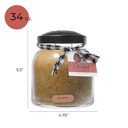 A Cheerful Giver - Bayberry - 34oz Papa Scented Candle Jar with Lid - Keepers of the Light - 155 Hours of Burn Time, Gift for Women, Green - size: 34 oz