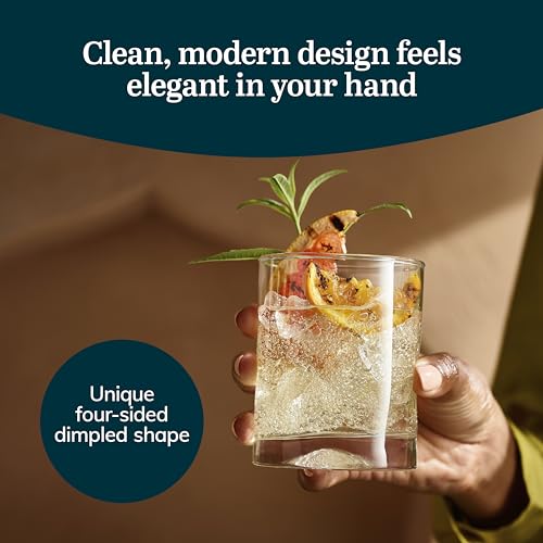 Libbey Impressions 16-Piece Tumbler and Rocks Clear Drinking Glasses, 8 16.7oz & 8 12oz Double Old-Fashioned Glass Drinking Cups Set - color: 05 - Impressions