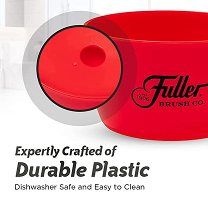 Fuller Brush Handy Holder with Drain Rack – Small Sink Caddy for Organizing Cleaning Sponges & Tools – Removable Drain Tray, Dishwasher Safe – Red - color: Red