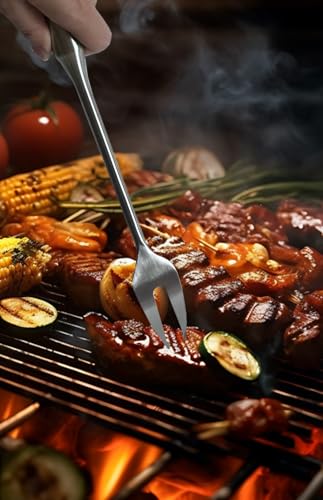 304 Stainless Steel Cooking Utensils Set 4 Piece 15 Inch Large Size Metal Kitchen Utensils Set Including Spatula,Ladle,Serving Spoon,Meat Fork,Stainless Steel Cooking Tools - size: 4 Piece utensils(spoon and fork set)