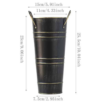 Metal Round Umbrella Stand Rack, Freestanding Umbrella Rack with Cane and Walking Stick Holder, Perfect for Entryway and Porch Use, Ideal Organizer for Home and Office (Black)